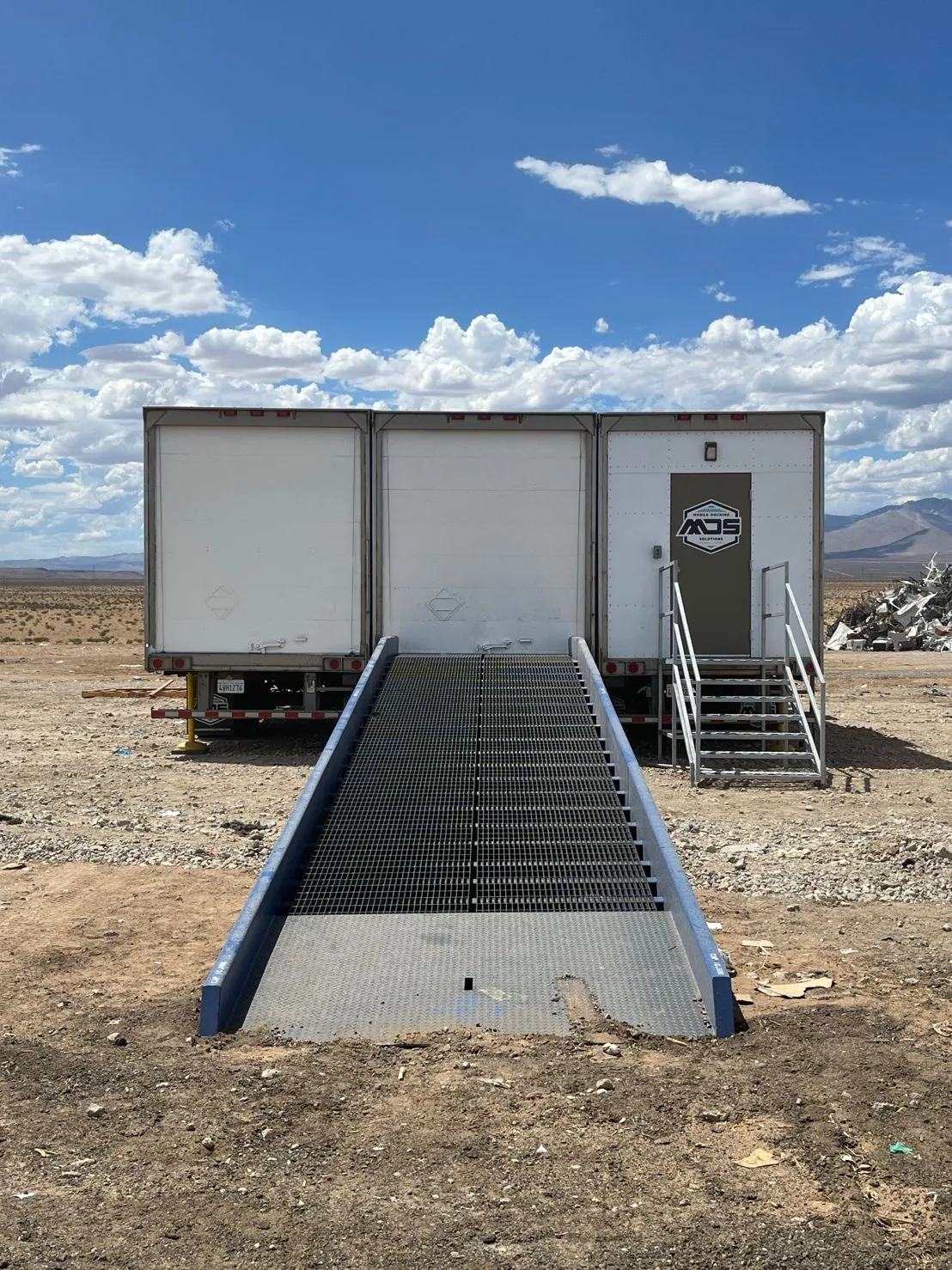 Legacy combined stair and ramp entry configuration