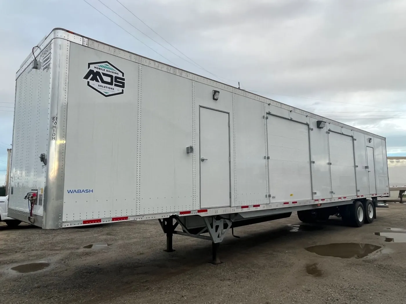 Mobile dock secured and ready for transport